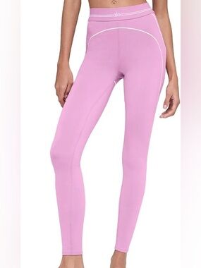 Alo Yoga Candy Heart Pink White High Waist Leggings Size S